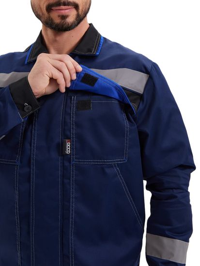 Костюм "Система" (куртка+брюки) цв. т.синий/черн/василек