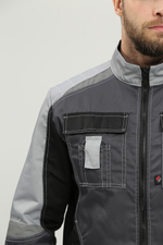 Костюм Вектрон-2 (тк.Смесовая,240) п/к, т.серый/св.серый/черный