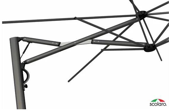 Зонт для кафе профессиональный Astro Carbon, 300х400 см, графит, слоновая кость