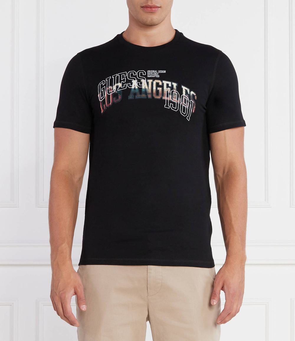 Футболка SS CN PRINTED FLOCK GUESS - черный(M3YI05 I3Z14)