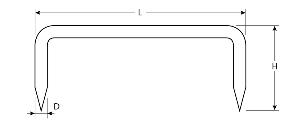 Скоба строительная кованая, 250 х 70 х 8мм, 100 шт, ЗУБР