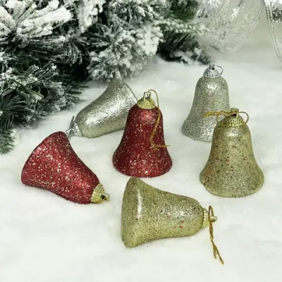 Набор украшений PRIME «Колокольный звон» 6*4.5 см (набор 6 шт), Красный,золото, серебро