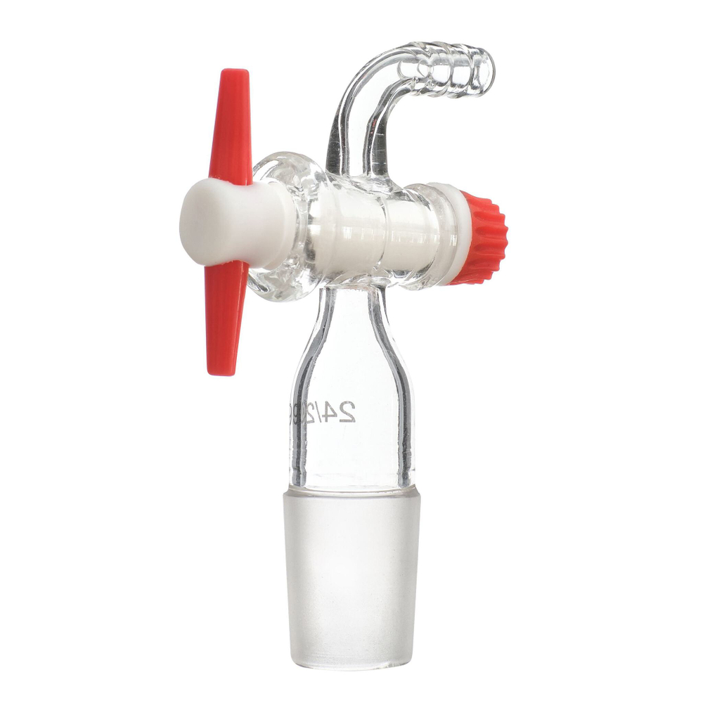 Керн 24/29 с изогнутым отводом 10 мм, 90°, с краном PTFE