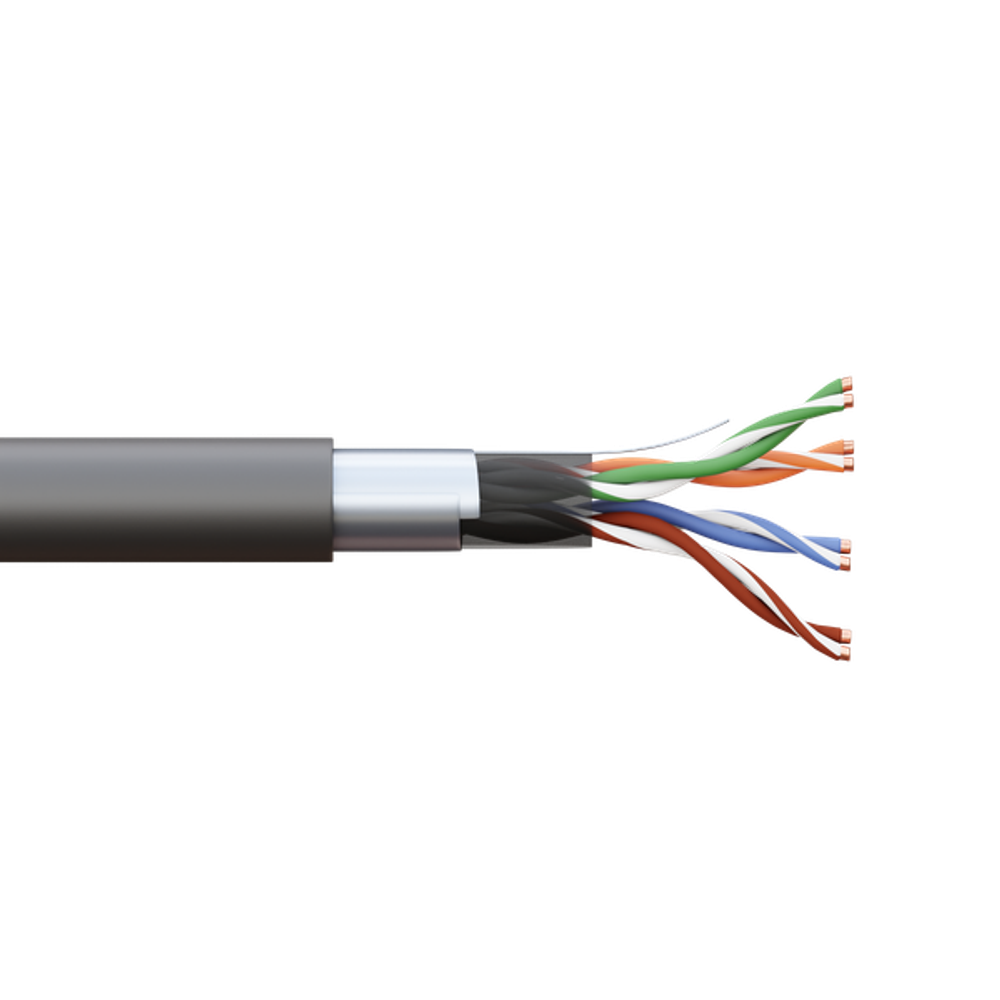 Кабель витая пара TERACOM PRO Cat.5E F/UTP 4 пары solid внешний 24AWG оболочка LDPE цвет черный (упак. 305м) (305.00 шт.)