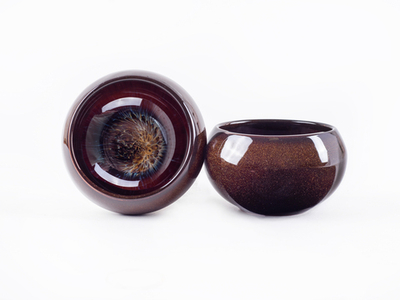 242123.1 Пиала ЗОЛОТОЙ ПЕСОК "Сфера" 100мл. d=8см h=4.5см, керамика, красный