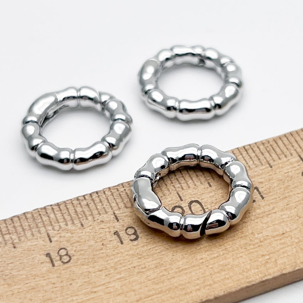 Замок-кольцо, цвет серебро (родий), диаметр 18 мм, цена за 1 шт