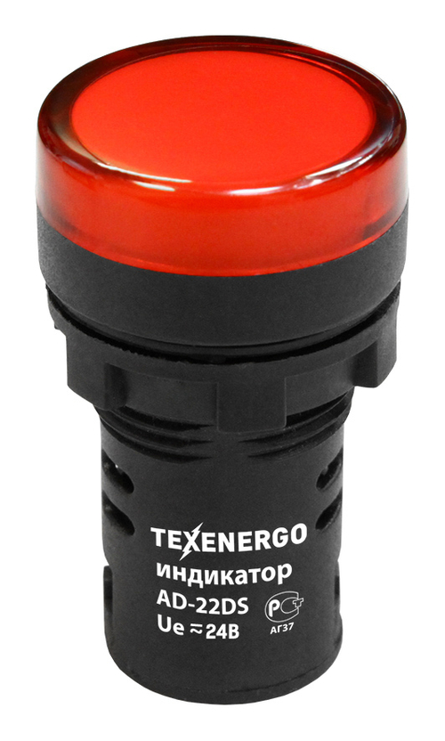 Арматура светосигнальная AD22DS(LED) 24В AC/DC d22 красная Texenergo