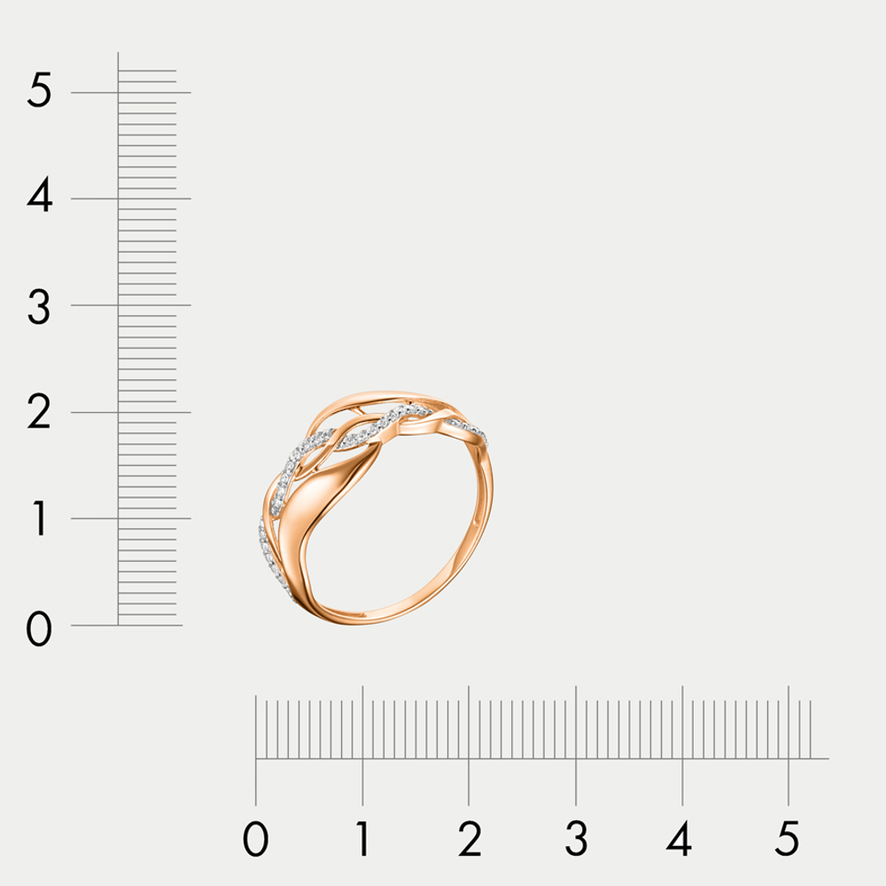 Кольцо для женщин из розового золота 585 пробы с фианитом (арт. 70257500)