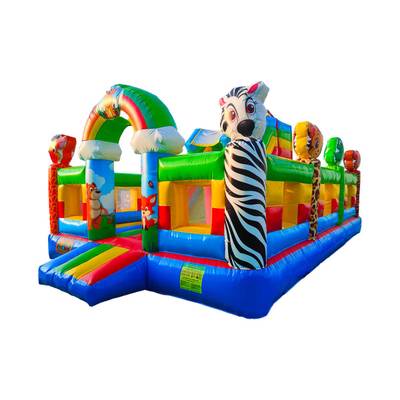 Надувной батут «Звериный мир 2» с горкой и аркой 7*5*4,2 м