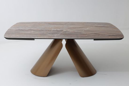 Стол CALDERON 180 GLOSS GRAND CORDILLERA керамика / бронзовый винтажный каркас