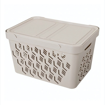 Ящик с крышкой универсальный "deluxe", 380х276х220 мм, 18л (светло-бежевый)