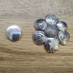 Брошь магнитная Bohemia Цветок Спираль металл серебристый черненый