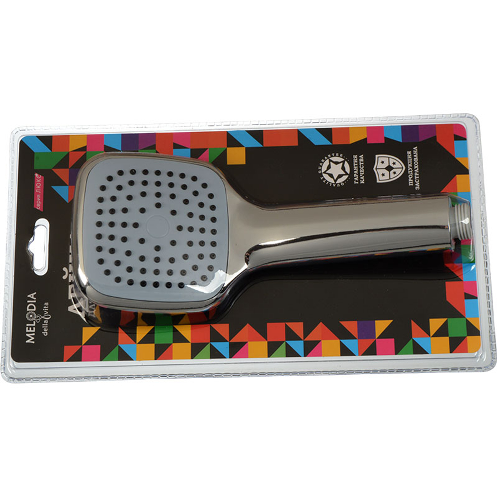 Лейка Melodia della vita LUXE квадрат 1 функция, 95x95 мм, хром MKP26111BL