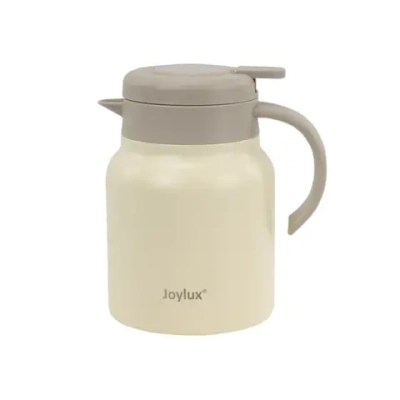 Чайник-термос 1 л JOYLUX (ДЖОЙЛЮКС) COFFEE BREAK, нержавеющая сталь SUS304, заварник/сито, бежевый матовый, 700329