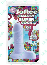 Сиреневый фаллос  с мошонкой SOFTEE