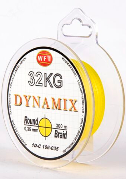Леска плетёная WFT KG ROUND DYNAMIX Yellow 300 м, 0.35 мм