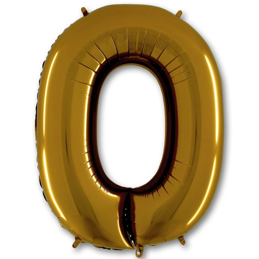 Шар ЦИФРА 0 Gold 40" 102 см