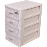 Комод малый для хранения «ПЭКТОН», четыре отделния, цвет бежевый, 25*15*21см (пакет)