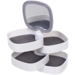 Органайзер для хранения с зеркалом «ПИОНТО», цвет белый, 12*11см (упаковка коробка)