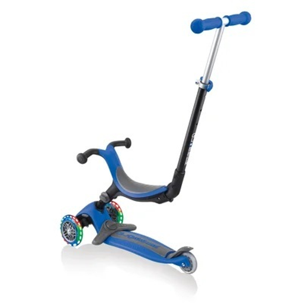 Самокат Globber Go Up Foldable Plus Lights, синий синий