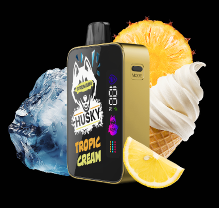 Husky Premium TROPIC CREAM - Мороженое с ананасом и лимоном 15000 затяжек 20мг (2%)