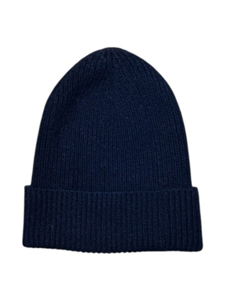 Шапка из кашемира с мериносом синего цвета