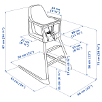 Стульчик для кормления - IKEA LANGUR/ЛАНГУР ИКЕА, 87х56 см,  белый
