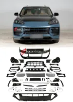 Комплект переделки переднего бампера и фар в стиле Cayenne Turbo GT E3 9YA / 9Y0.2 рестайлинг 2024+ для PORSCHE CAYENNE E1 9PA 957 рестайлинг 2007–2010