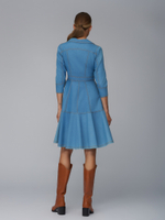 Платье с юбкой гадэ, голубой