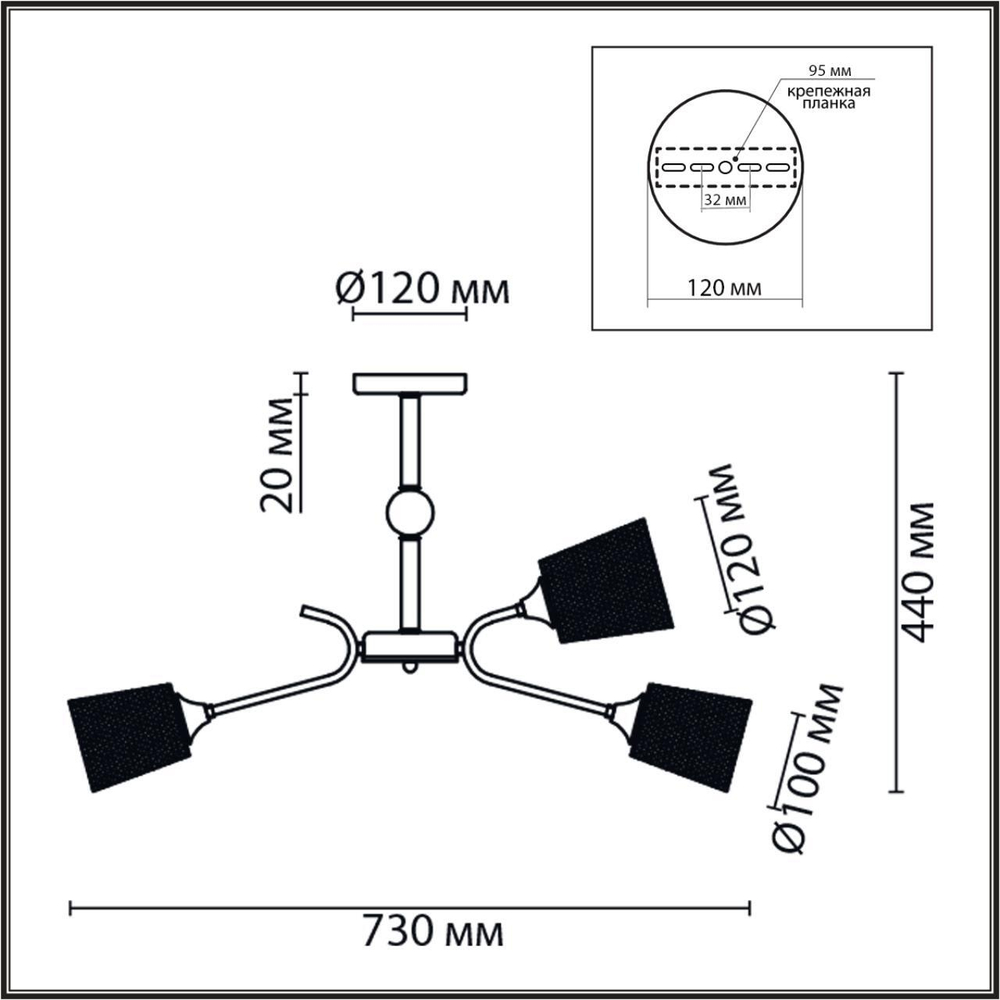 8191/9C COUNTY LN25 253 черный/античная бронза/черный металл Люстра потолочная Е27 9*60W 220V ABRIS
