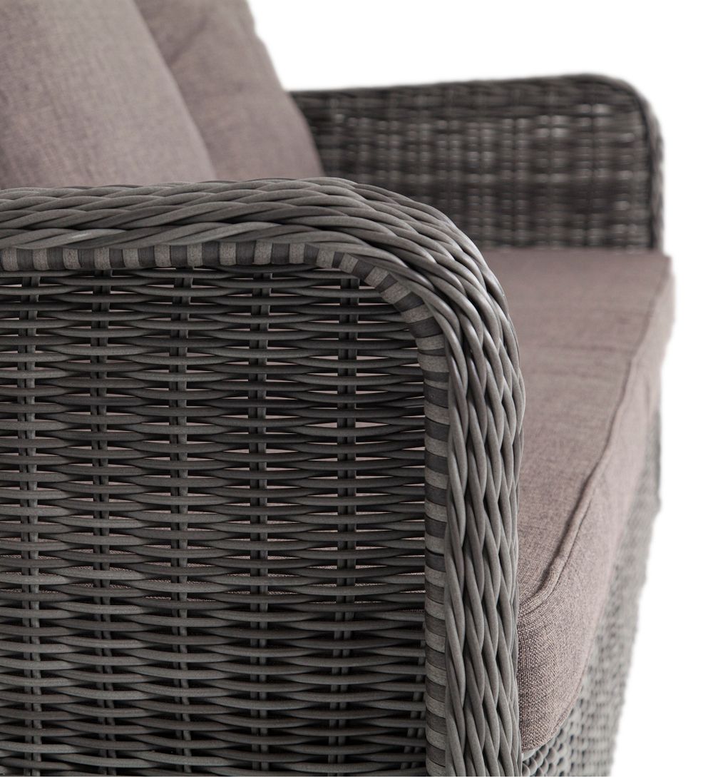 "Гляссе" диван трехместный из искусственного ротанга, цвет графит