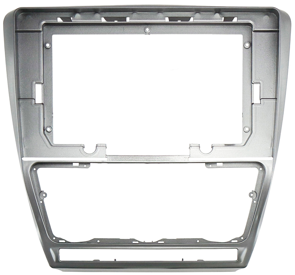 Магнитола для Skoda Octavia A5 2004-2013 (рамка серебро) - Teyes LUX ONE ROUND монитор 12.3" 2K QLED на Android 10, CarPlay, 4G SIM-слот 