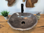 Раковина из речного камня RS-65784 47х38х15 из натурального камня
