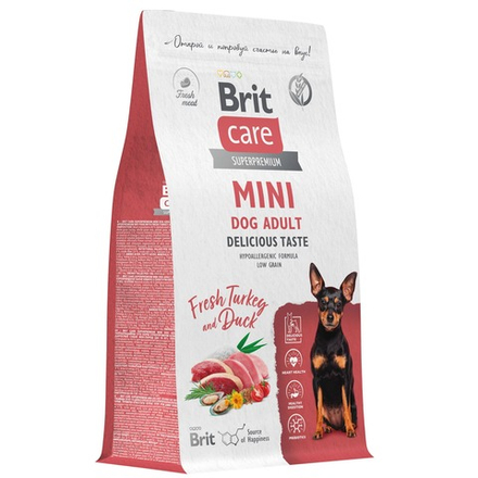 BRIT Care Сухой корм для взрослых собак мелких пород, с индейкой и уткой 1,5 кг