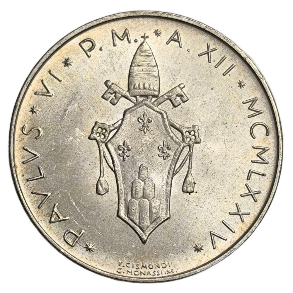Монета 500 лир 1974 год Ватикан  "Гроздь винограда"