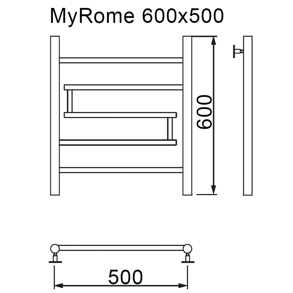 Полотенцесушитель MYFREA My Rome 60/50, (1 шт)