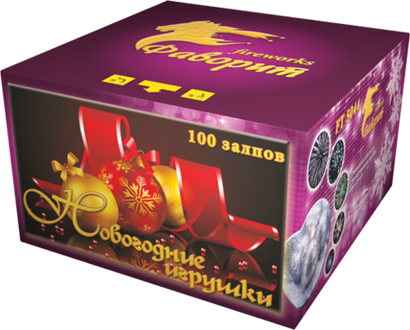 Батарея салютов "Новогодние игрушки" 100 залпов 1,2 дюйма
