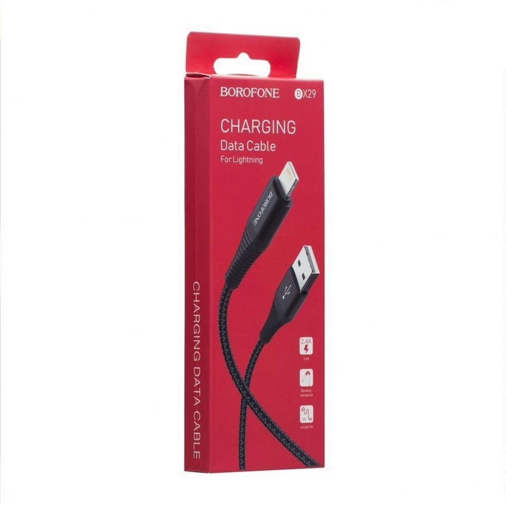 Кабель USB - Lightning BOROFONE BX29 (черный) 1м