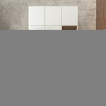 Шкаф Агератум МДФ двухсекционный с антресолью и стеллажом Лайн керамика (0,27) А10032 матовая - Дуб Сонома 3025  190*50*260