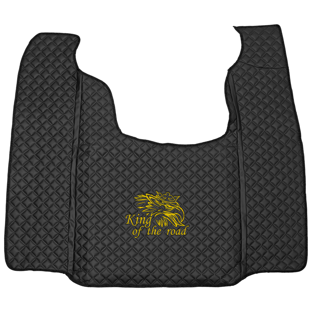 Ковры SCANIA 5 серии G (автомат), (экокожа, черный, черный кант, желтая вышивка)