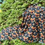 Шаль 120*120см, ЛОШАДКИ на чёрном