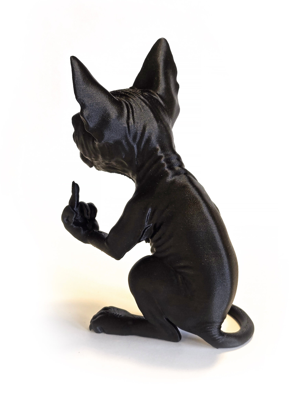 Фигурка кота, недовольный Сфинкс, 3Д печать, высота 13,5 см., черный