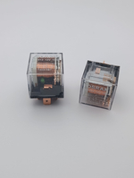 Реле 1+1 автомобильное 12V 100А с индикатором, комплект 4-х + 5-ти контактных реле , с кронштейном, прозрачное