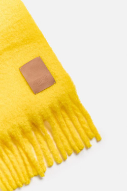 ZARA ШАРФ С РЕЛЬЕФНЫМ УЗОРОМ, ЖЕЛТЫЙ