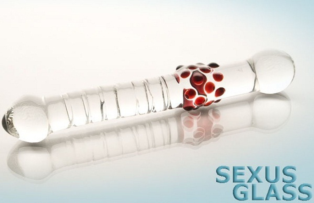 Стеклянный  стимулятор с ручкой-шаром