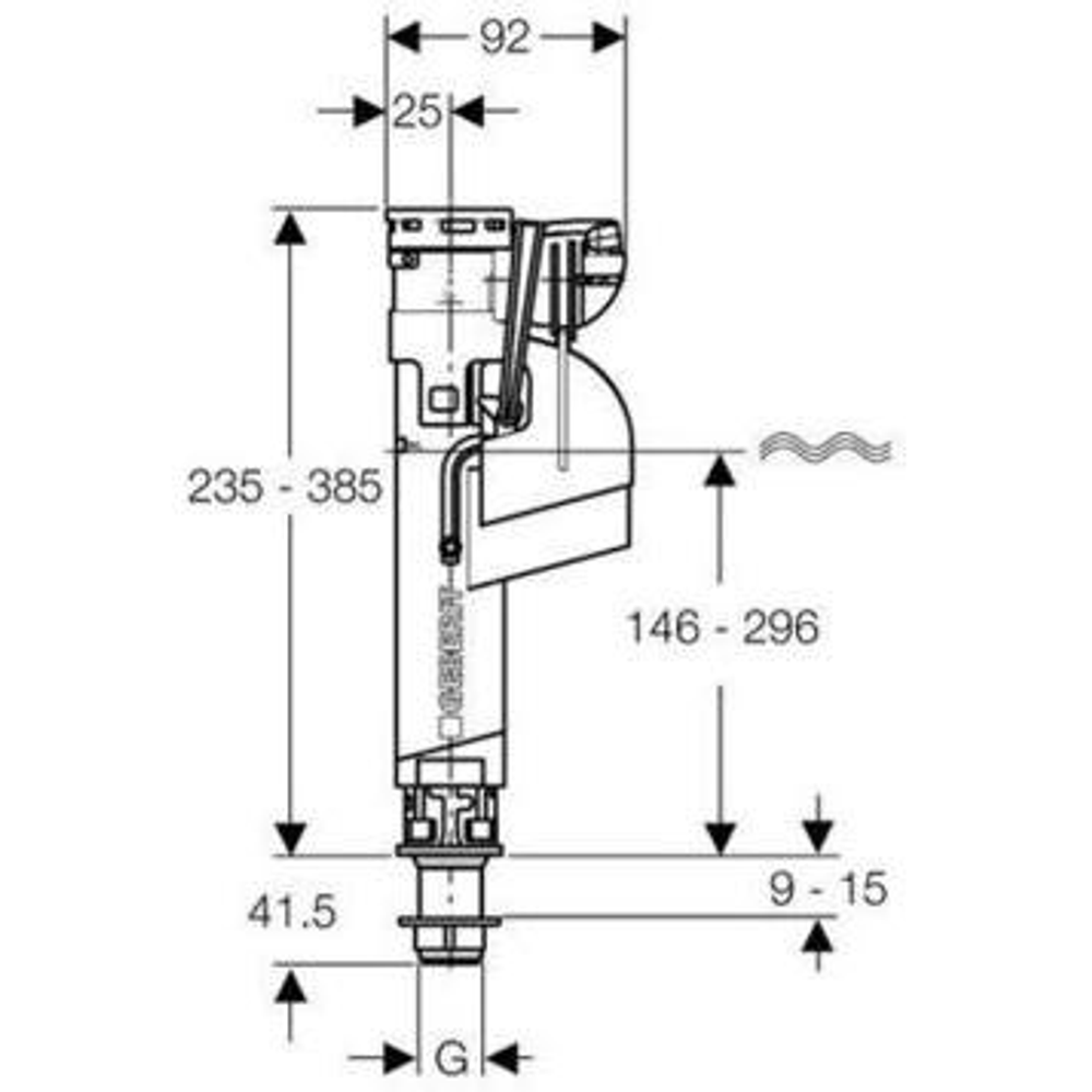 Механизм для бачка заливной Geberit Impuls 281.208.00.1
