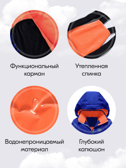 Горнолыжный костюм зимний для мальчика синего цвета 9419S