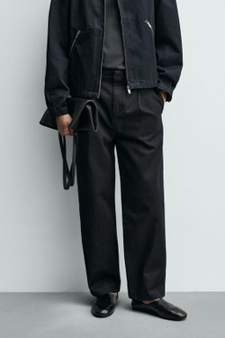 ZARA ДЖИНСЫ ЧИНОС С КОНТРАСТНОЙ ОТСТРОЧКОЙ, ИНДИГО