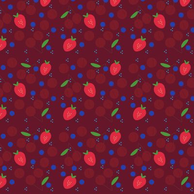 The berries in the jam. Cherries, strawberries, blueberries. Summer seamless pattern