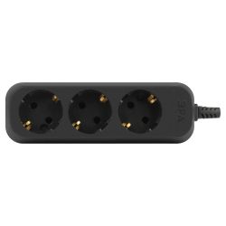 Колодка ЭРА KX-3e-B 3 розетки с зазeмлением черная | Электротовары
